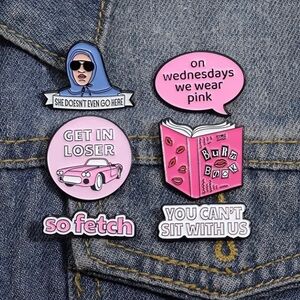 Mean Girls Movie Collectible Enamel Pins Set of 6 Burn Book Bundle NEW